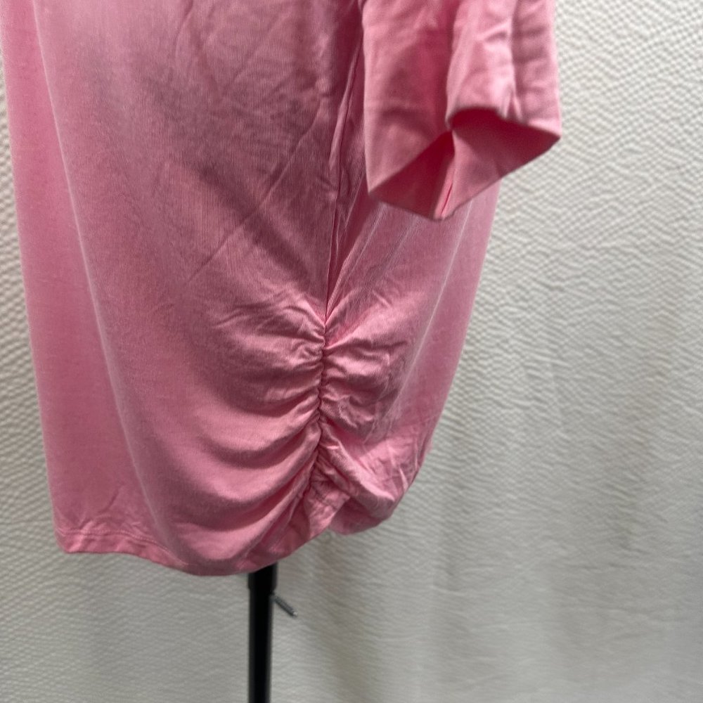 Made by Johnny Women's V-Neck 3/4 Sleeve Dolman Top with Side Shirring XXXL PINK - Picture 6 of 9